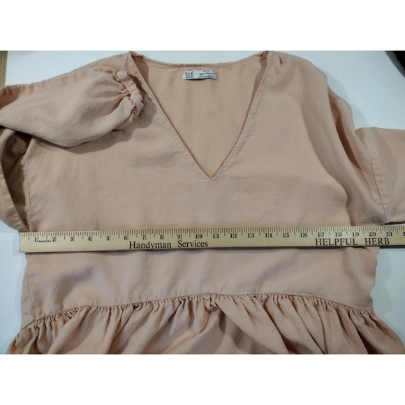 Zara trf apricot peplum long sleeve top - Picture 4 of 8